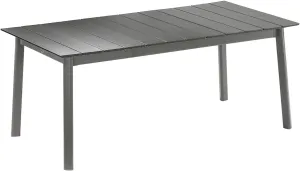Lafuma ORON Extendable 8 to 10 Person Outdoor Aluminum Garden Dining Table with Slatted Top for Backyard Patios and Decks, Titanium