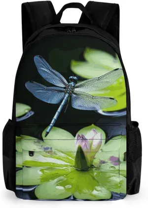Laptop Backpack for Men Women Lightweight Backpack Dragonfly Flies Over Daypack Rucksack with Compartment Laptop Bag