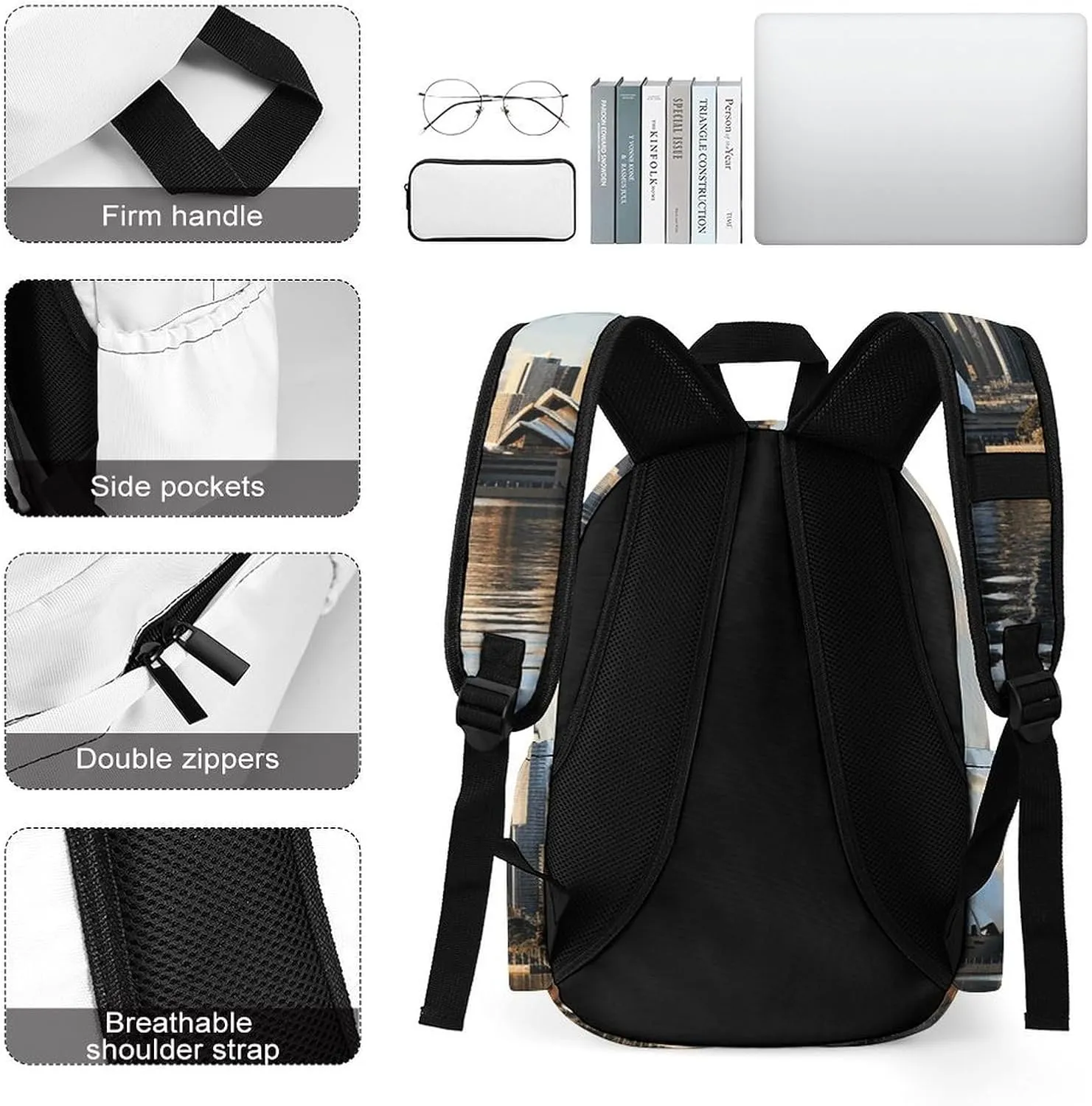 Laptop Backpack for Women Men Daypack Waterproof City Sydney Computer Bag Business Work Bag for Travel
