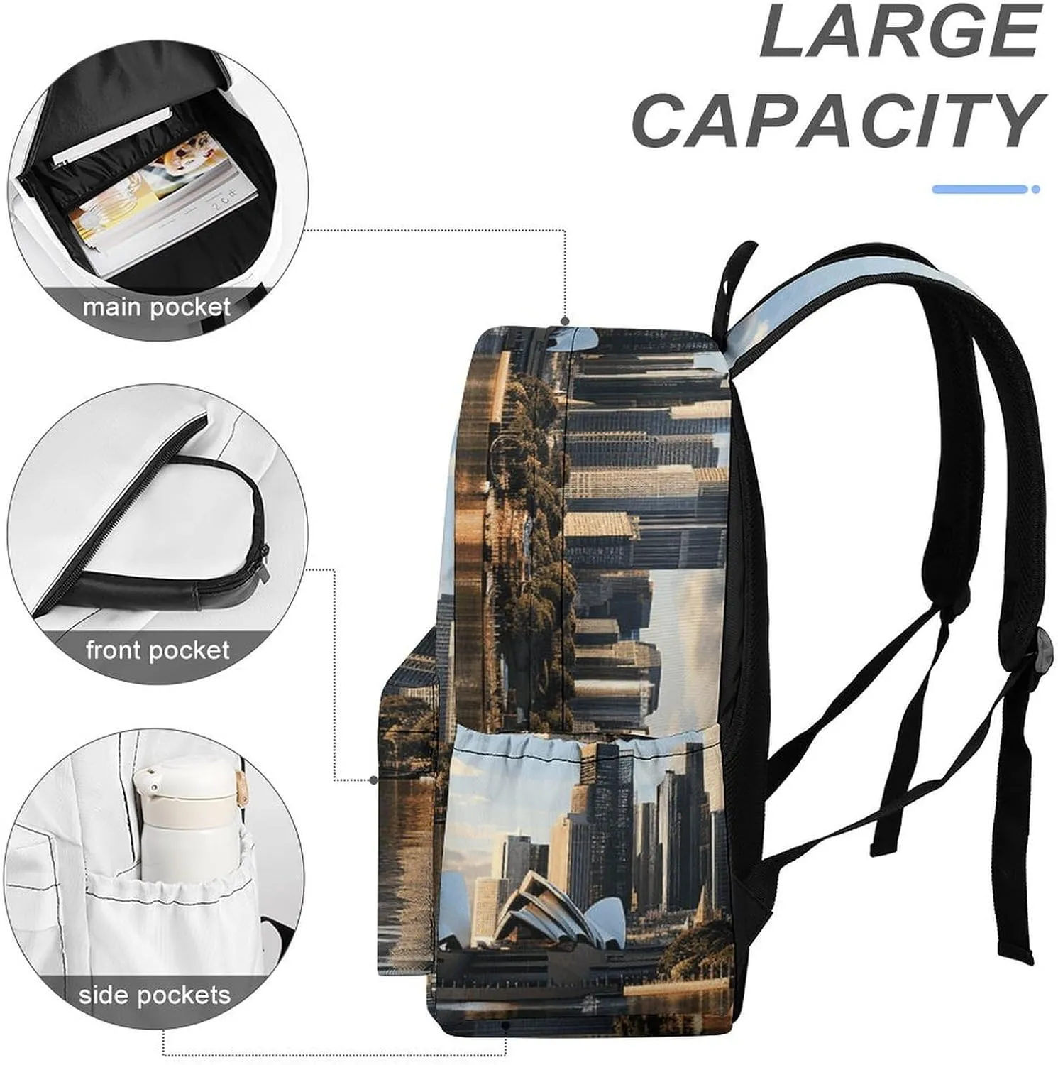 Laptop Backpack for Women Men Daypack Waterproof City Sydney Computer Bag Business Work Bag for Travel