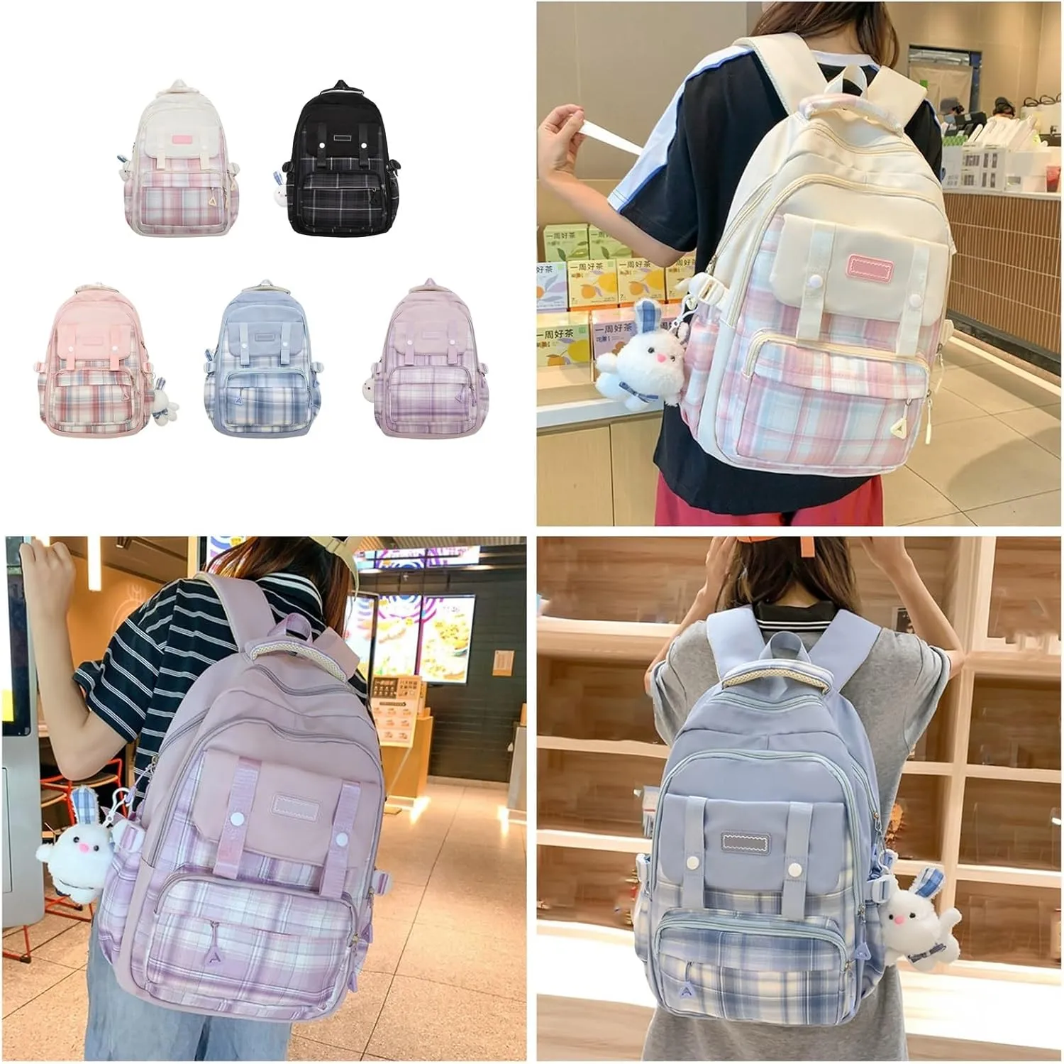 Large Capacity Backpack Casual Daypacks Student School Backpack Aesthetic Backpack Travel Bag for Teens Girls, Purple, as the pic show