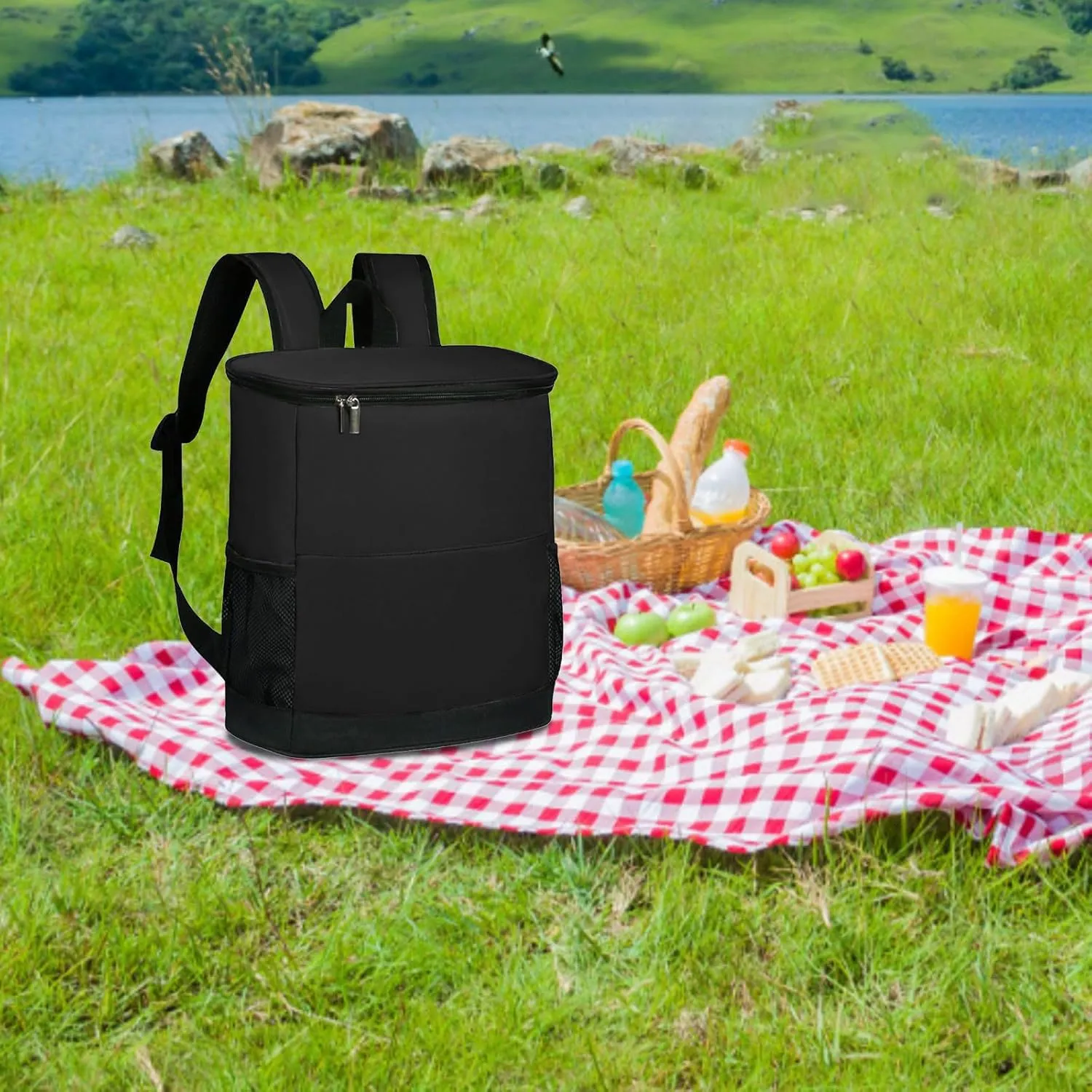 Large Capacity Backpack Insulation Bag Outdoor Insulation Cooler Bag Leakproof Camping Beach Hiking Fishing Lunch Picnic Kayak Cooler Bag