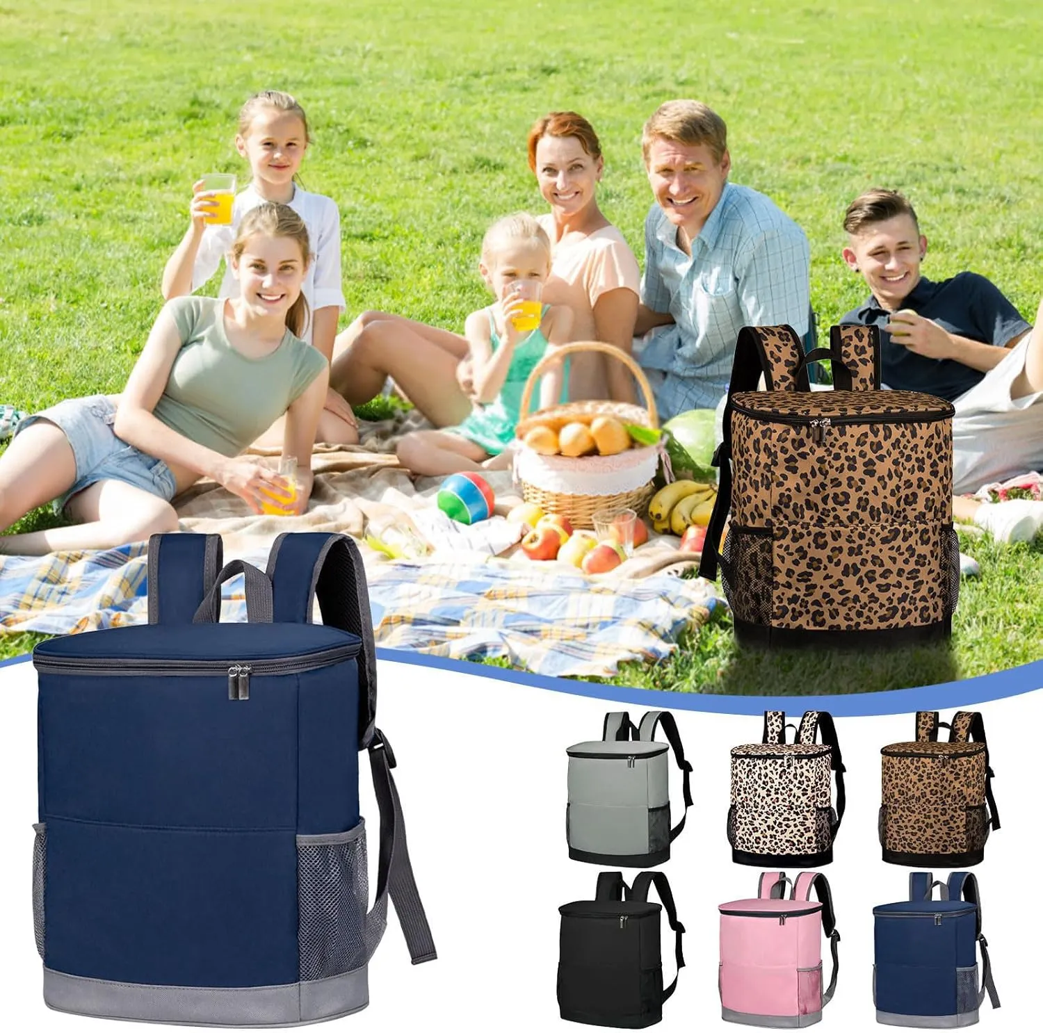 Large Capacity Backpack Insulation Bag Outdoor Insulation Cooler Bag Leakproof Camping Beach Hiking Fishing Lunch Picnic Kayak Cooler Bag