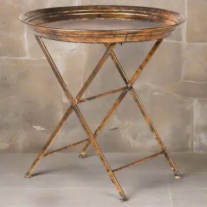 Large Round Gilt Metal Table