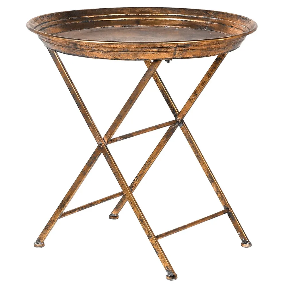 Large Round Gilt Metal Table