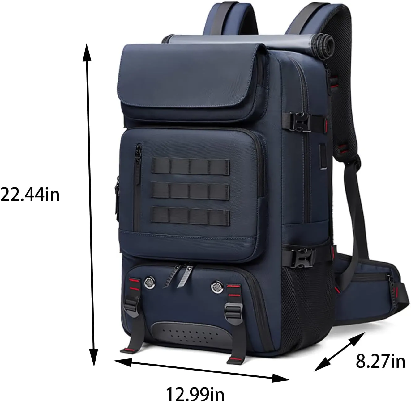 Large Travel Backpack, 50L Carry-On Backpack Water Resistant Flight Approved Weekender Bag Luggage Backpack Business Daypack for Men and Women(Blue)