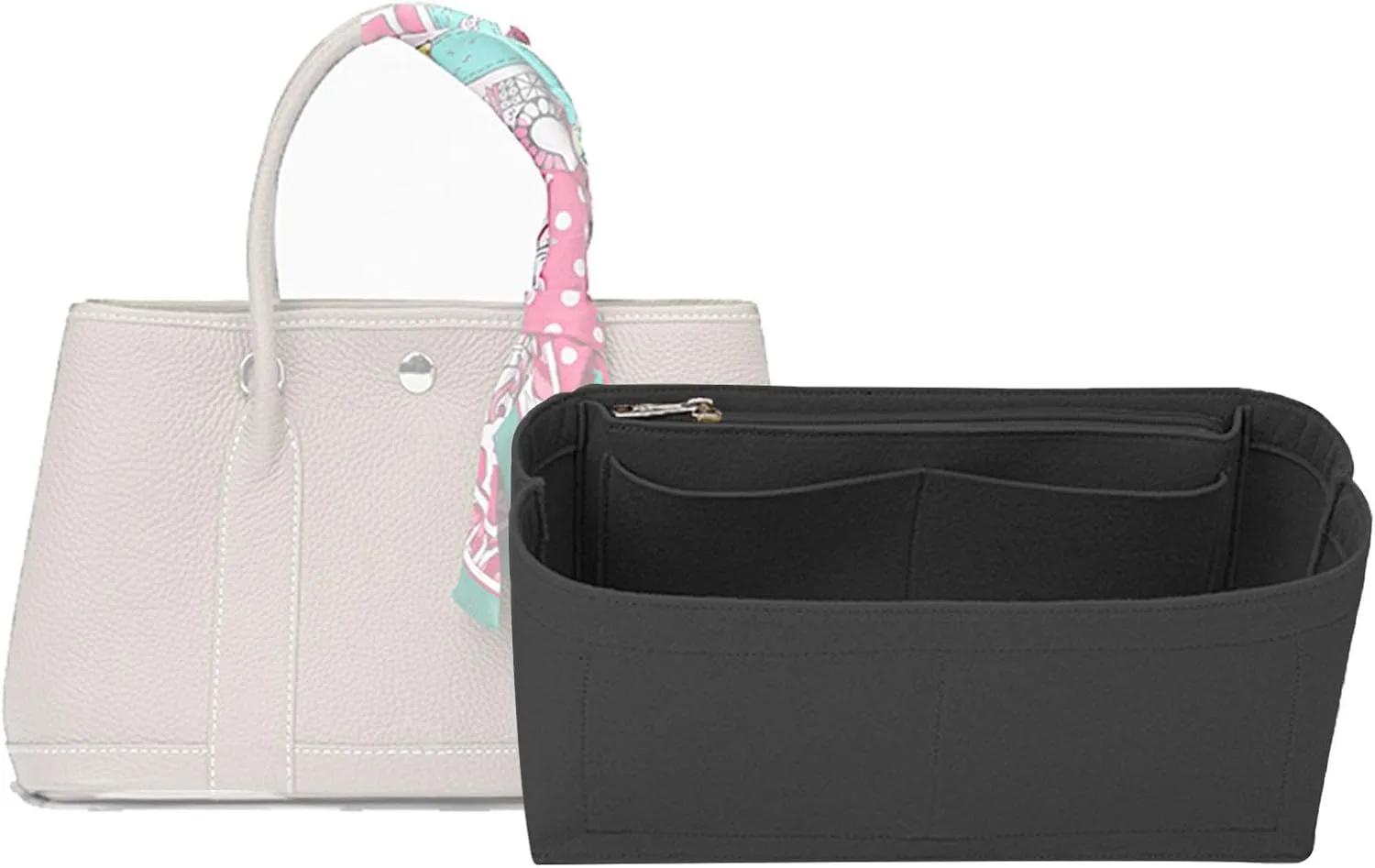 Lckaey purse organizer insert for garden party 36 insert organizer bag tote 2035Dark grey-L