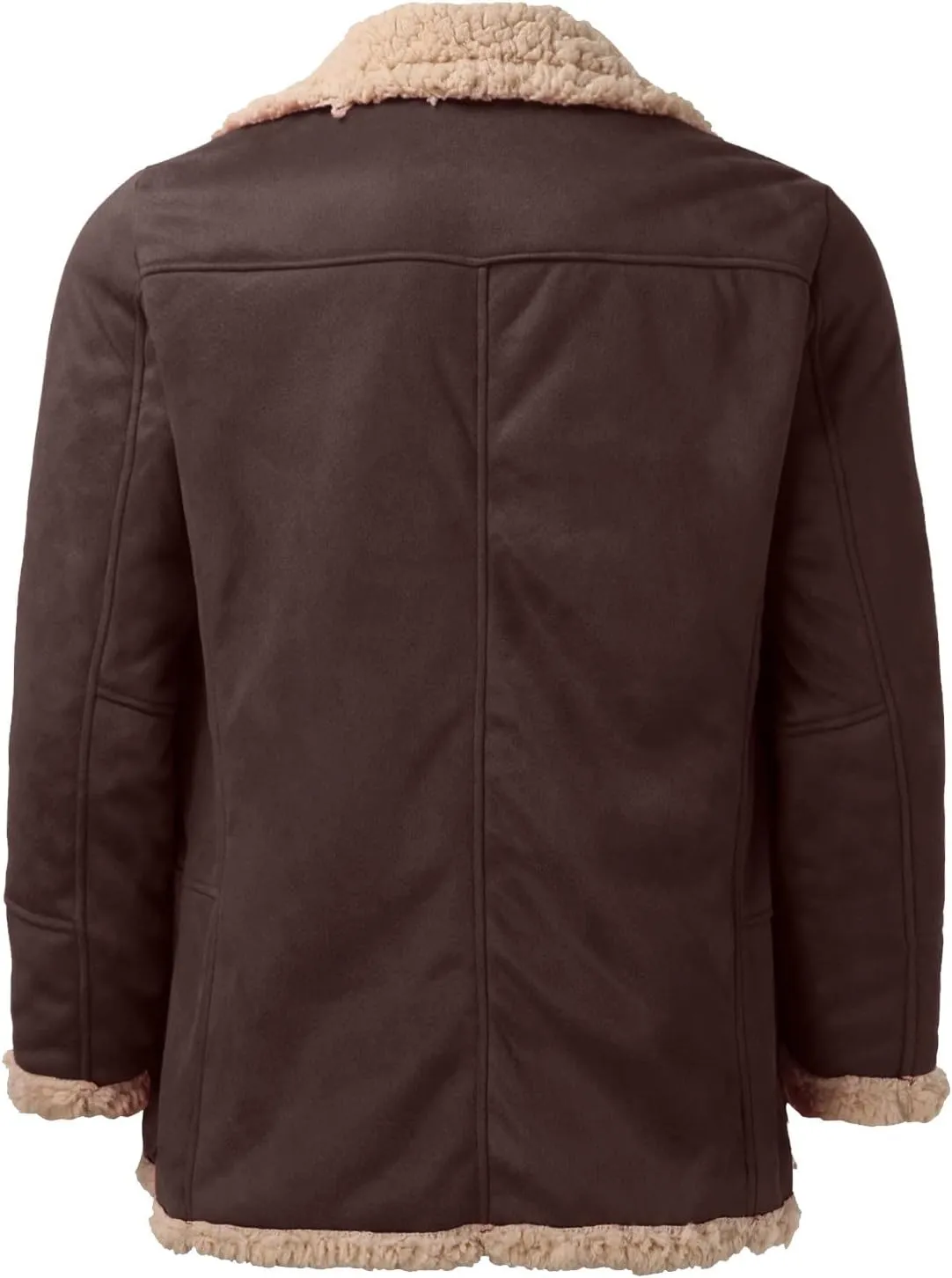 LCMTWX Men's Thick Thermal Winter Jacket Single-breasted Solid Color Lapel Long Sleeve Coat Cardigan Plush Mens Puffer