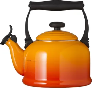 Le Creuset Traditional Stove-Top Kettle with Whistle Capacity: 2.1 L, Volcanic- used good, limescale inside the kettle water, dirt marks all round