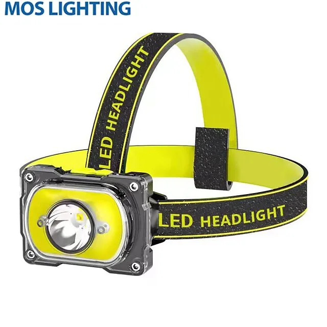 LED Headlight Outdoor Waterproof Dual Light Source Glare Cob Headlamp Night Fishing Maintenance Cycling Night Running Patrol 3.7V