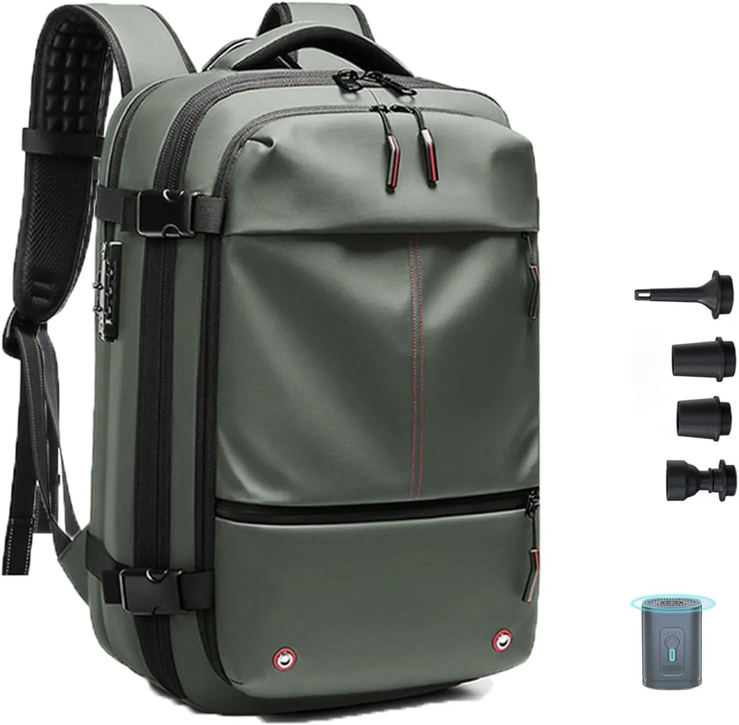 LELEBEAR Go Trend Mart Backpack, Vacpack Backpack Travel, 60L Expandable Travel Backpack Waterproof Vacuum Compression Bag (Green   Vacuum Pump)