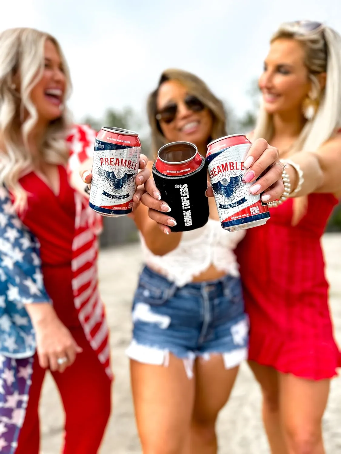 Lift Universal Topless Can Opener - Smooth Edge Aluminum Can Lid Remover for Beer, Cocktails, & Soda - For Tailgating & Garnishes, as Seen on Shark Tank, Made in the USA, Red, White, & Blue