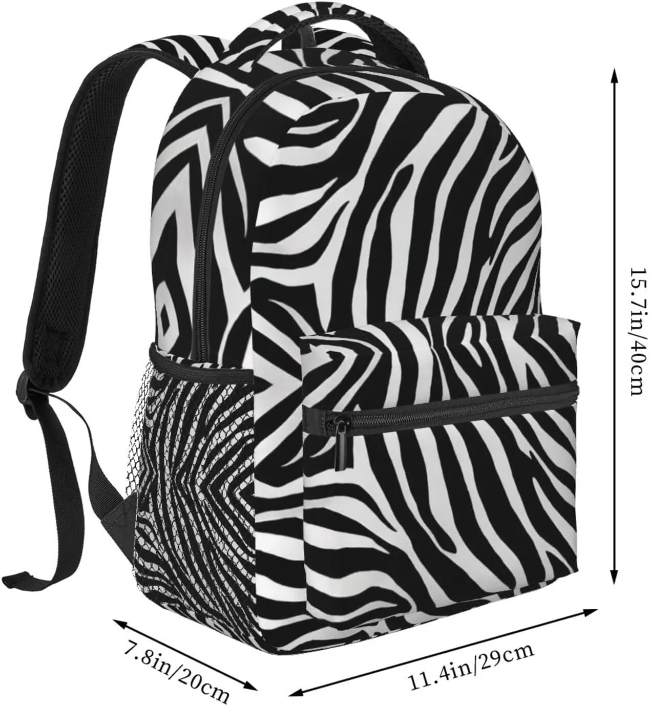 Lightweight Daypack Backpack for Sports Travel Running - Large Capacity Multipurpose Anti-Theft Bookbag, Zebra Stripe Art Laptop Backpack Daypack