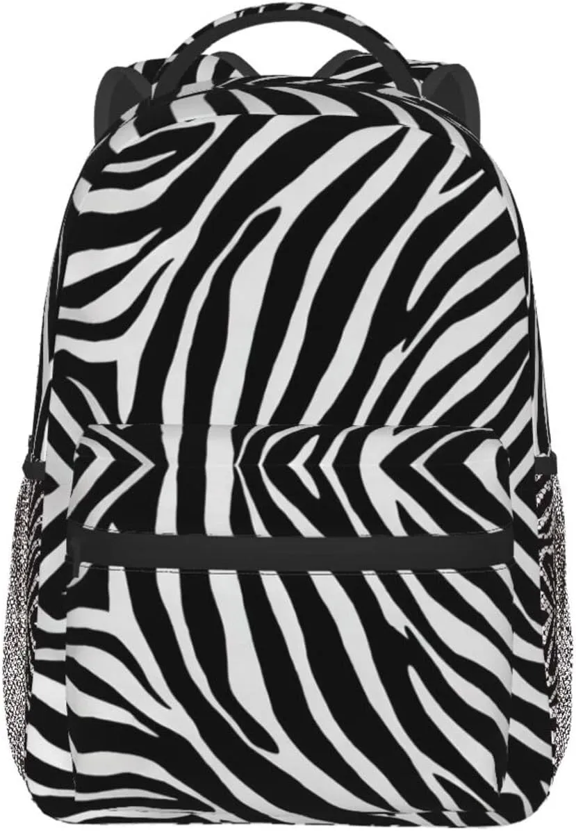 Lightweight Daypack Backpack for Sports Travel Running - Large Capacity Multipurpose Anti-Theft Bookbag, Zebra Stripe Art Laptop Backpack Daypack
