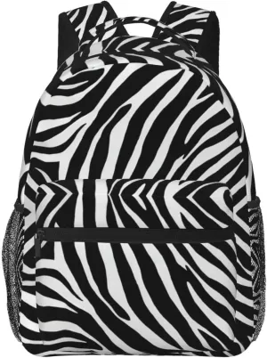 Lightweight Daypack Backpack for Sports Travel Running - Large Capacity Multipurpose Anti-Theft Bookbag, Zebra Stripe Art Laptop Backpack Daypack