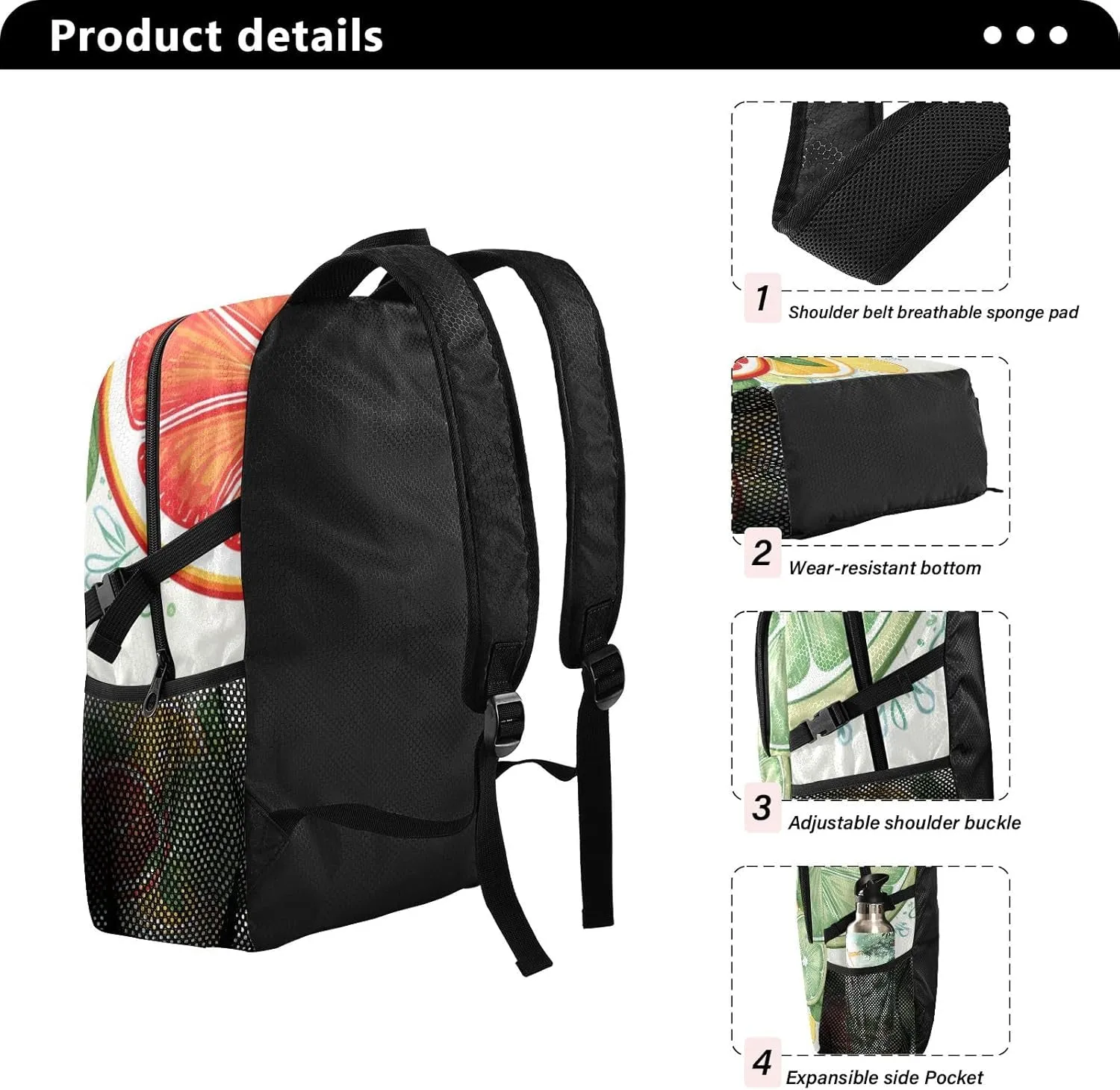 Lightweight Packable Backpack, Grapefruit Slices Travel Hiking Daypack Foldable Backpack for Men Women