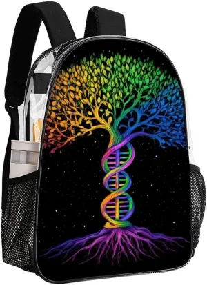 Lightweight Rucksacks for Camping Picnic Cycling - Large Capacity Multipurpose Transparent Carry On Bag, Dna Tree Of Life Art Travel Hiking & Camping Rucksack