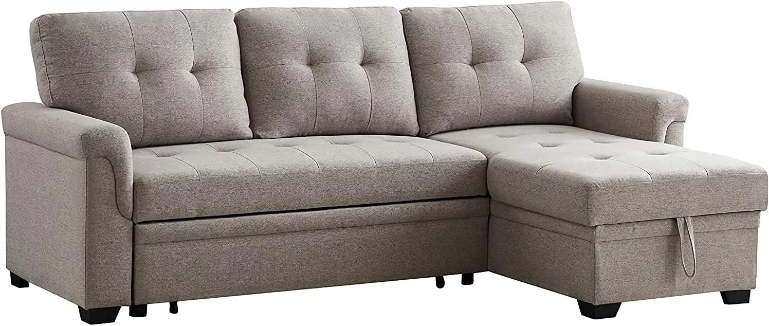 Lilola Home Lucca Sectional Sleeper - Versatile Sleeper Couch & Sofa Bed with Storage - Comfortable with Storage, Small counch