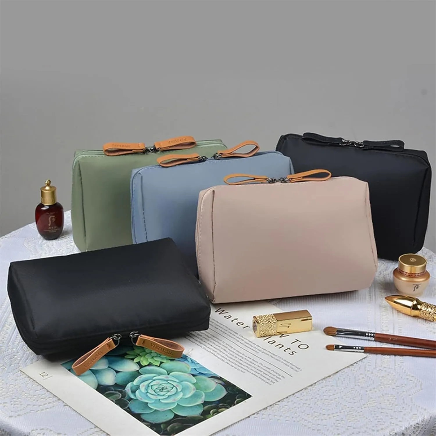 LONGLUAN Tidynook Makeup Bag Small, Tidynook Cosmetic Bag, Tidynook Lipstick Makeup Bag Mini, Tidynook Makeup Bag for Purse, Tidynook Makeup Pouch with Compartments (2PCS-D)