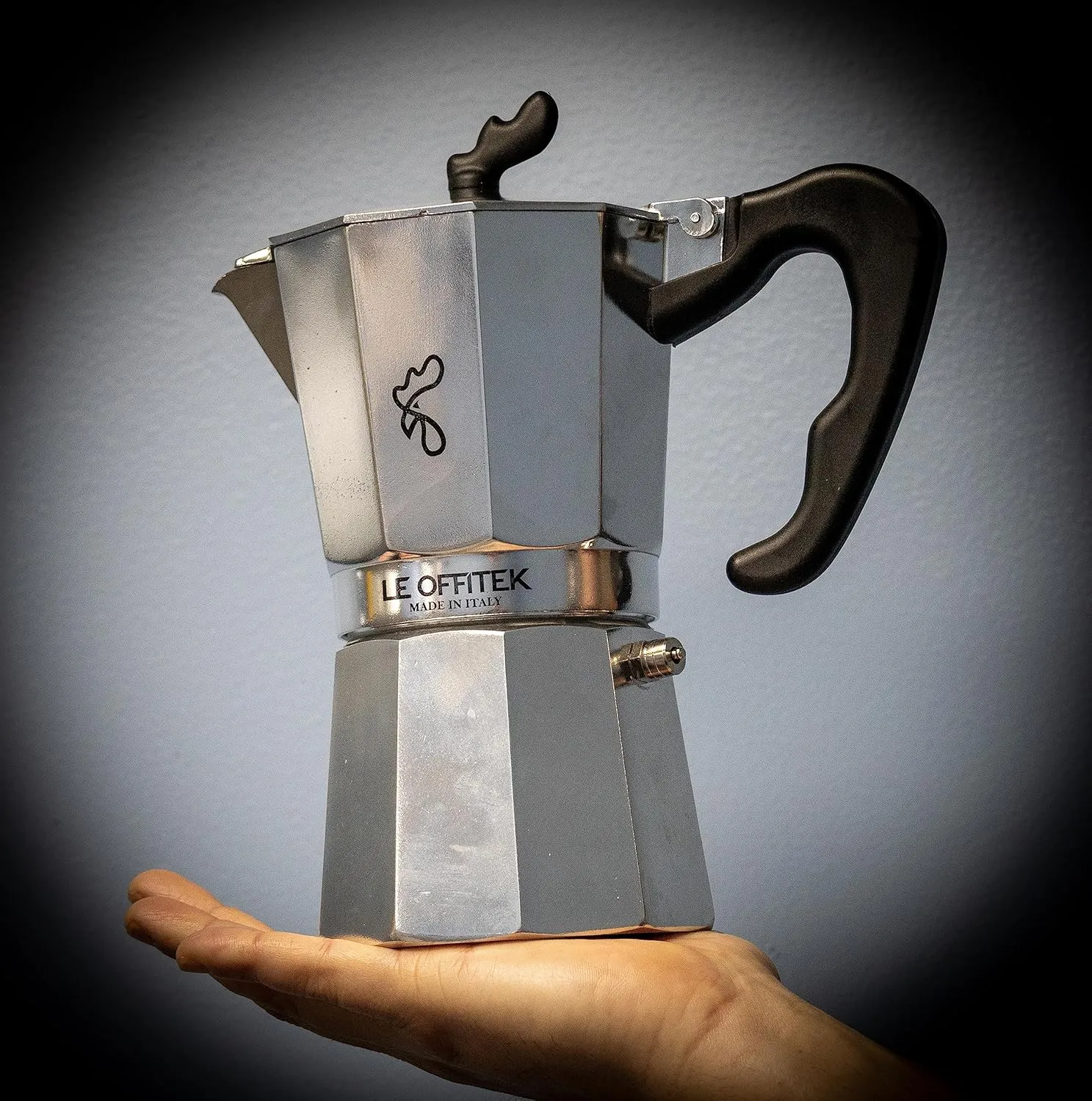 Lorren Home Trends Amika Made In Italy Classic Stovetop Espresso Maker, Italian Coffee, 9 Cup,Silver