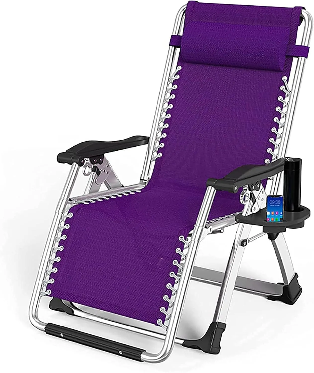 Lounge Chair, Folding Recliner Chair Camping Household Adult Portable Beach Lazy Chair for Garden and Outdoor Camping