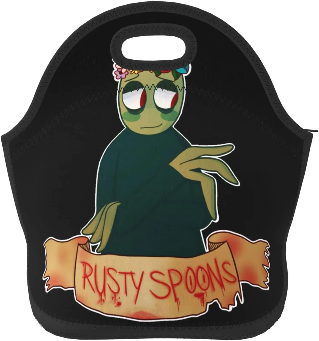 Lunch Bag Salad Anime Fingers Portable Reusable Lunch Box Insulated Neoprene Lunch Tote for Office Outdoor Picnic Women Men Handbags Tote 11 X 11.4 X 5.5in