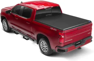 Lund Genesis Tri-Fold Soft Folding Truck Bed Tonneau Cover | 950292 | Fits 2019 - 2023 Chevy/GMC Silverado/Sierra, works w/ MultiPro/Flex tailgate 5' 10" Bed (69.9")