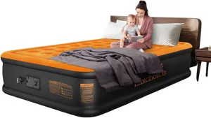 Luxchioce Air Mattress with Built in Pump Luxury Queen Inflatable Airbed Quick Inflation Deflation Blow up Mattress for Guests Home Camping Outdoors Travel