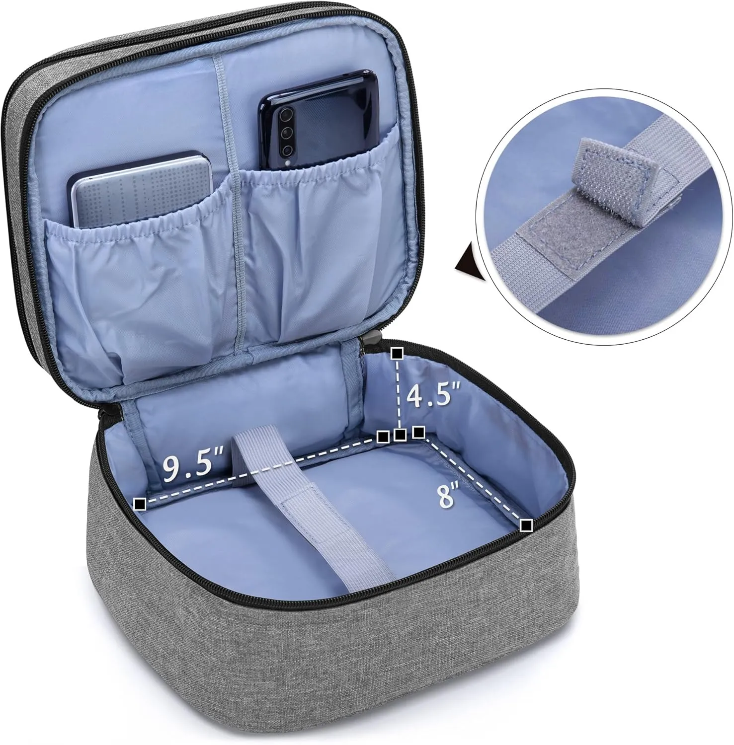 LUXJA Carrying Bag Compatible with DR.J Mini Projector, Projector Portable Case for Accessories (Fits Most Major Mini Projectors), Gray