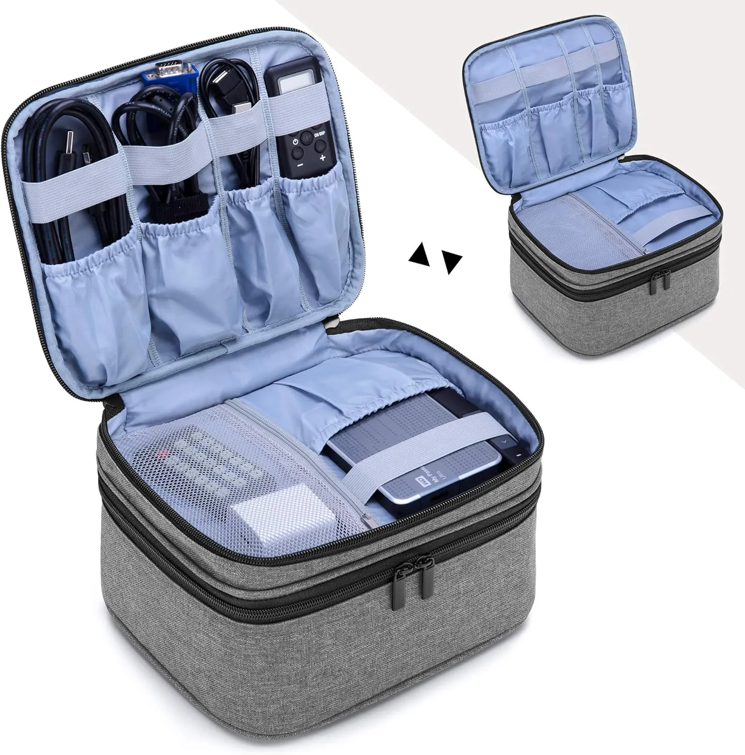 LUXJA Carrying Bag Compatible with DR.J Mini Projector, Projector Portable Case for Accessories (Fits Most Major Mini Projectors), Gray