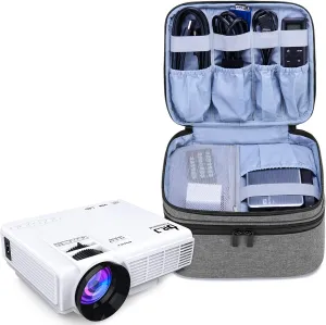 LUXJA Carrying Bag Compatible with DR.J Mini Projector, Projector Portable Case for Accessories (Fits Most Major Mini Projectors), Gray