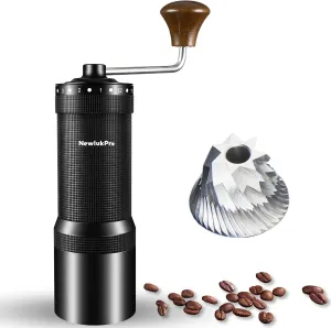 M7 Manual Coffee Grinder,Capacity 35g,Sharp Heptagonal Burr,External 48 Grinding Settings,All Metal Anti Slip Body,Hand Coffee Grinder for Pour Over French Press Espresso (Black)