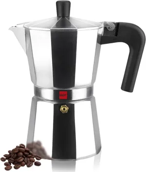 MAGEFESA Kenia Stovetop Espresso Moka Pot, 6-Cup/10 oz, Italian Coffee Maker for Cuban Coffee, Extra-Thick Aluminum, Heat-Resistant Handle, Safe & Easy-to-Use, Greca Coffee Maker
