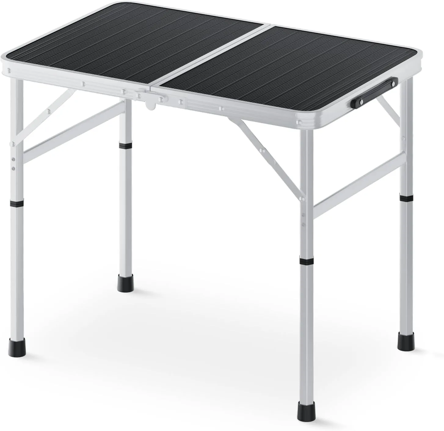 Magshion Aluminum Foldable Camping Table, Portable Lightweight Outdoor Table, Adjustable Height, Perfect for Camping & Picnic, Black