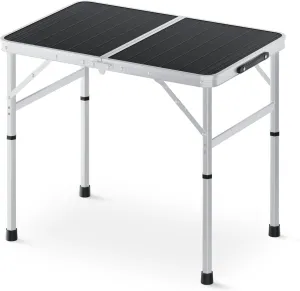 Magshion Aluminum Foldable Camping Table, Portable Lightweight Outdoor Table, Adjustable Height, Perfect for Camping & Picnic, Black