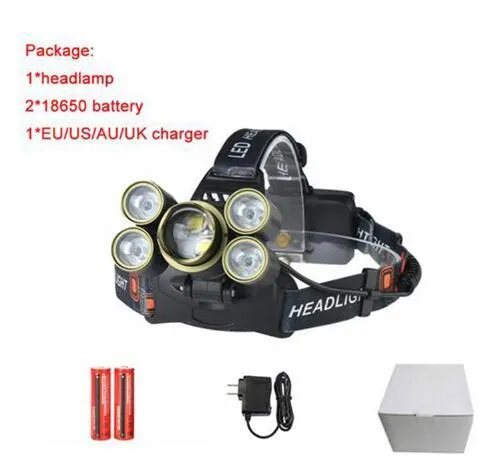 Maimu Led Headlamp 7*XML-T6 LED Headlight 12000 Lm Head Lamp flashlight on a bicycle Lanterna 4 Model 18650 Battery Charger D19