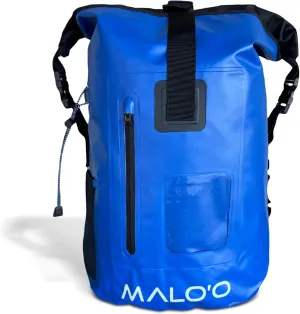 Malo’o 40L Heavy Duty 100% Waterproof Roll-Top Backpack –Front Zippered Pocket – Padded Back and Arm Straps-Attachment Ribbon