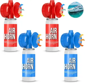 Marine Boat Air Horn 1.4oz, Loud Mini Handheld Air Horns for Safety, Mini Small Compressed Can Blow Fog Bear Horn, Emergency Use for Boating, Hiking, Camping, Sporting Events Outdoor Alarm (4PCS)