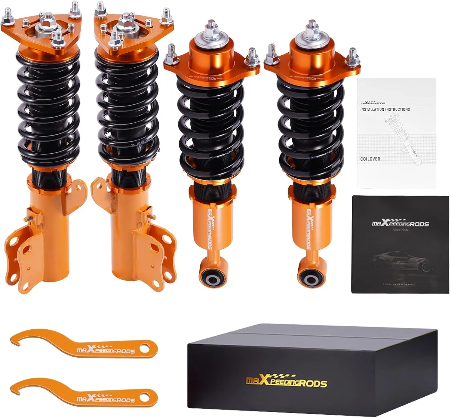 maXpeedingrods Coilovers for Mitsubishi Lancer(CX/CY) 2008-2016 Outlander Sport(GA) 2011-2020, Height Adjustable Coilovers Suspension Kit, Preset Damping Shock Absorber Struts, Lowering Kit, Gold