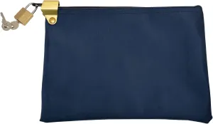 Medication Zipper Hood Security Bag with Included Padlock and Keys (Navy Blue)