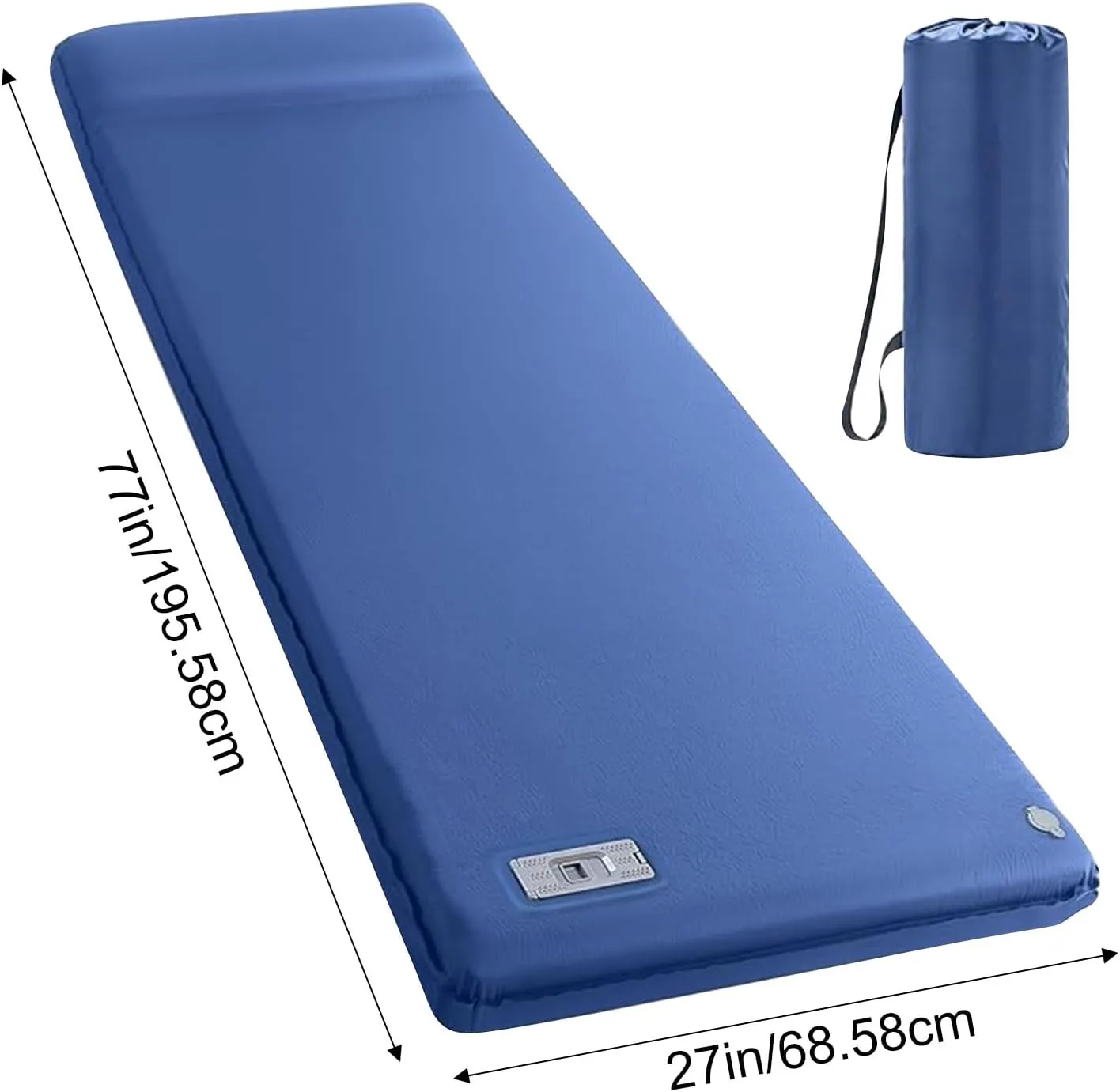 Memory Foam Sleeping Pad, 3.1 Inch Extra Thick Camping Sleeping Pad, Easy to Inflate and Deflate, 9.5 R-Value Insulated Camping Mattress with Pillow for Car (Army Green)