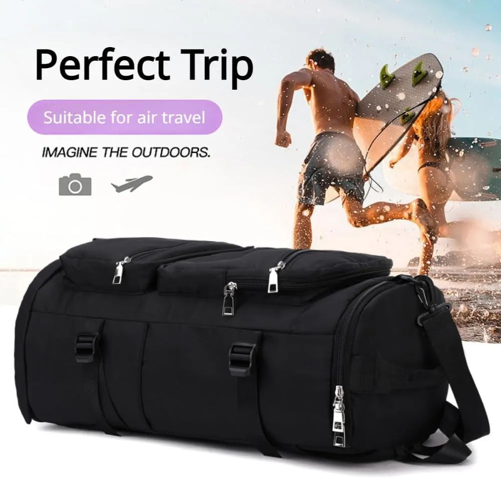 Men's Fitness Travel Bag/Women's Sports Yoga Bag with Shoe Compartment, Carry Weekend/Overnight, Waterproof Camping Backpack, Flight Approved, 35L，Pink