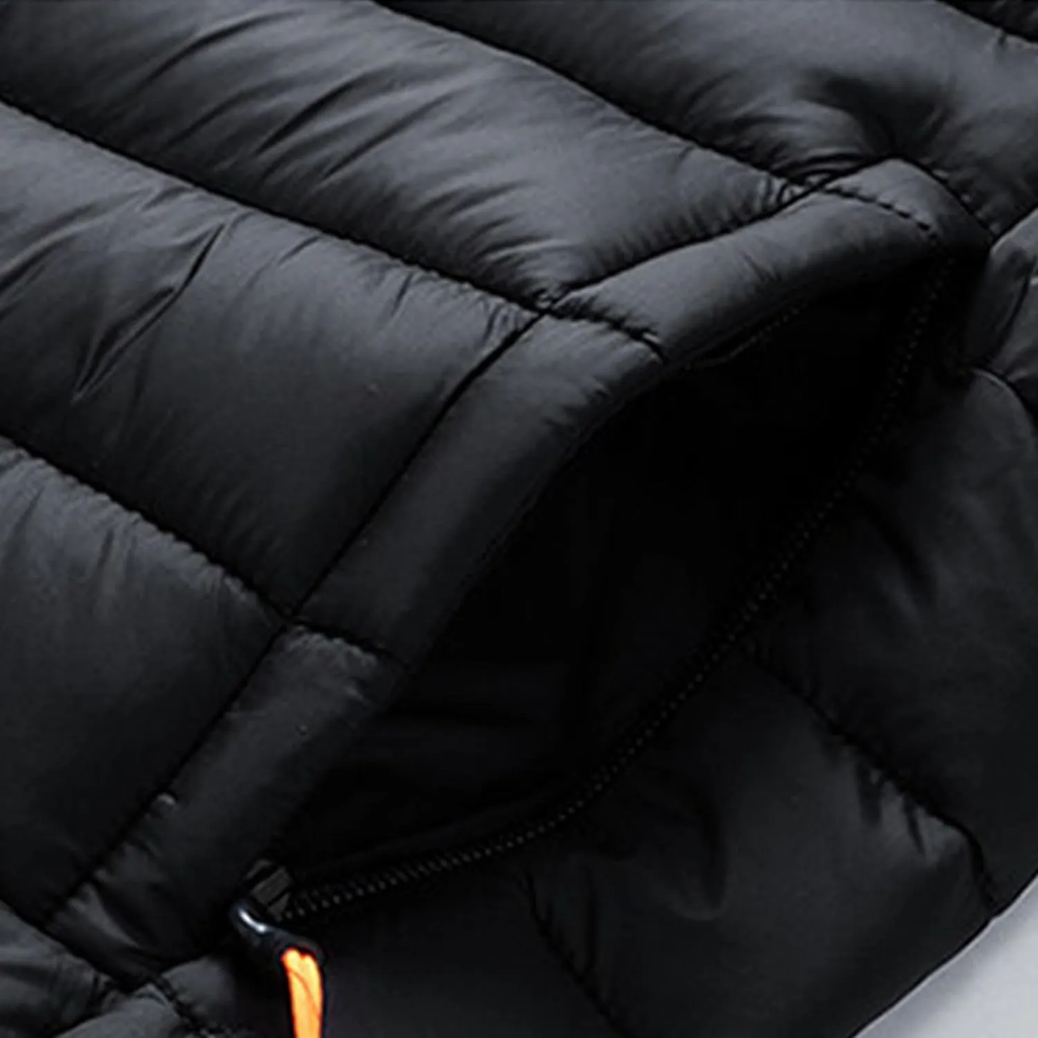 Men's Trendy Quilted Winter Coat Hood Insulated Water-Resistant Outdoor Winter Jacket Full Zip Puffer Coats