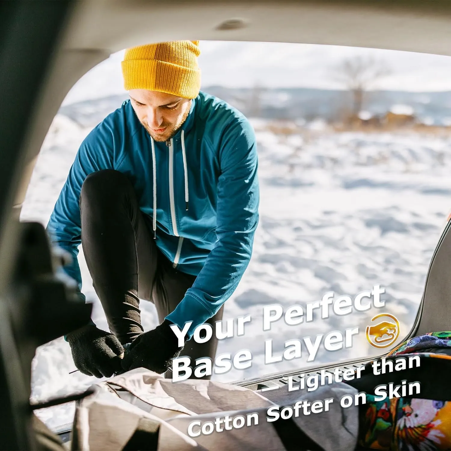 Merino Protect 100% Merino Wool Base Layer Men Thermal Long Underwear Soft Long Johns for Hunting Hiking