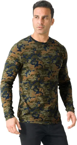 Merino Protect 100% Merino Wool Base Layer Mens Soft Long Sleeve Shirts Odor Resistance Thermal Underwear for Hunting Hiking