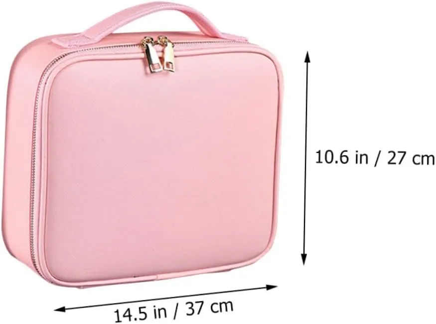 MERRYHAPY Large Capacity Makeup Bag with Adjustable Compartments for Travel Portable Cosmetics Organizer for Artists and Enthusiasts Lightweight and Shockproof Design