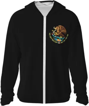 Mexico Coat of Arms Flag Sun Protection Hoodie Women's Long Sleeve Uv Shirts Jacket Hooded for Hiking Outdoor
