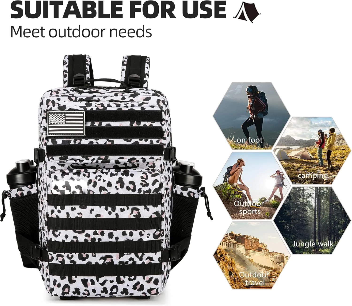 Military 45L Tactical Assault Backpack 3 day assault pack with Molle Waterproof backpack Rucksack for Tactical Backpacks