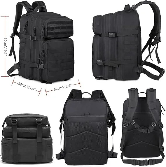 Military Rucksack Tactical Camping Hiking MOLLE Bag Hunting Backpack Outdoor 45L