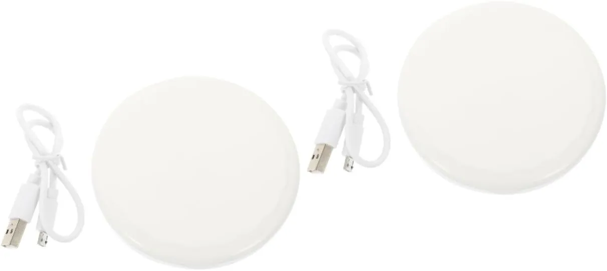 Mipcase 2sets Led Handheld Small Makeup Mirror Compact Travel Mirror Light for Women for Pockets Bags Go